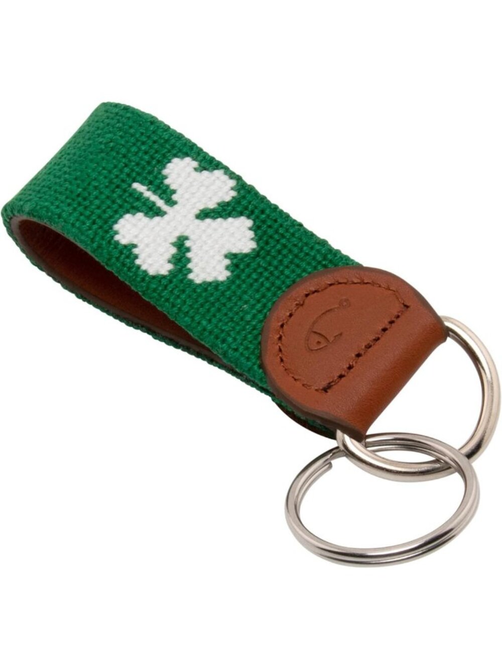 Hand-Stitched Leather Needlepoint Key Fob | Stylish Key Chain Accessory - Picture 2 of 7